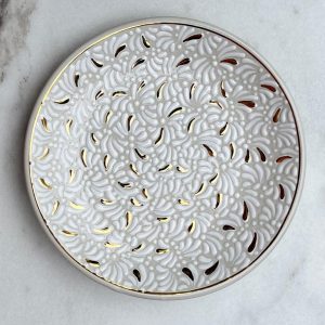 Plato White Cotton con oro