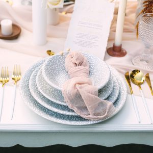 SET DE PLATOS WHITE COTTON