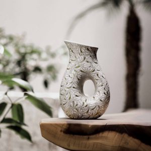 Jarra White Cotton con oro